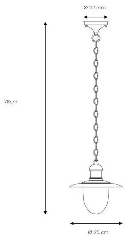 Lucide 11872/01/97 - Kültéri függeszték ARUBA 1xE27/60W/230V