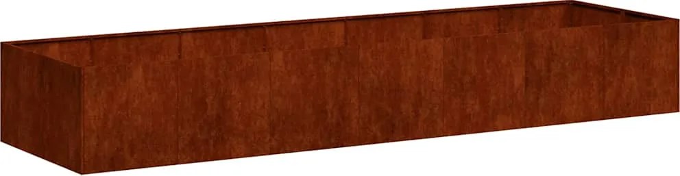 vidaXL időjárásálló acélból növénytartó rozsdás 280x80x40 cm