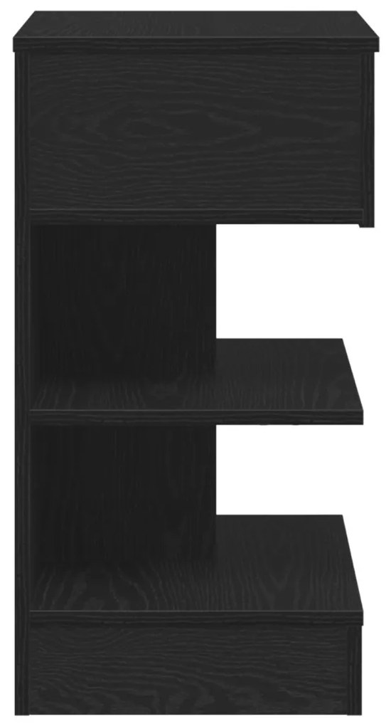 Éjjeli asztal 2 db Fekete Tölgy 40x35x65 cm Mérnöki Fa