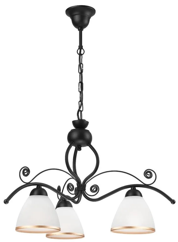 Csillár láncon RETRO II 3xE27/60W/230V fekete