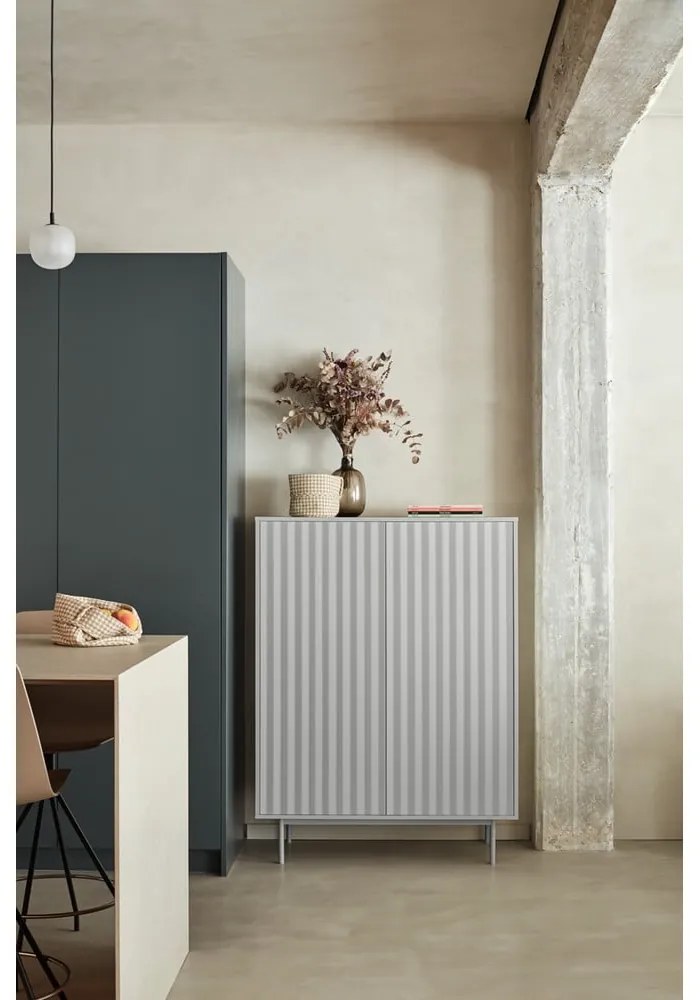 Szürke magas komód 97x130 cm Sierra – Teulat
