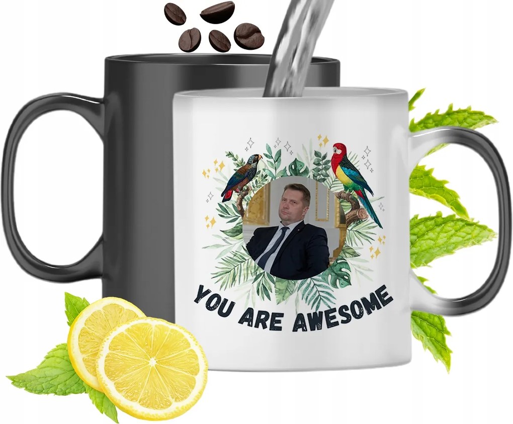 Mágikus Bögre Fekete Színváltós, fényképes nyomattal