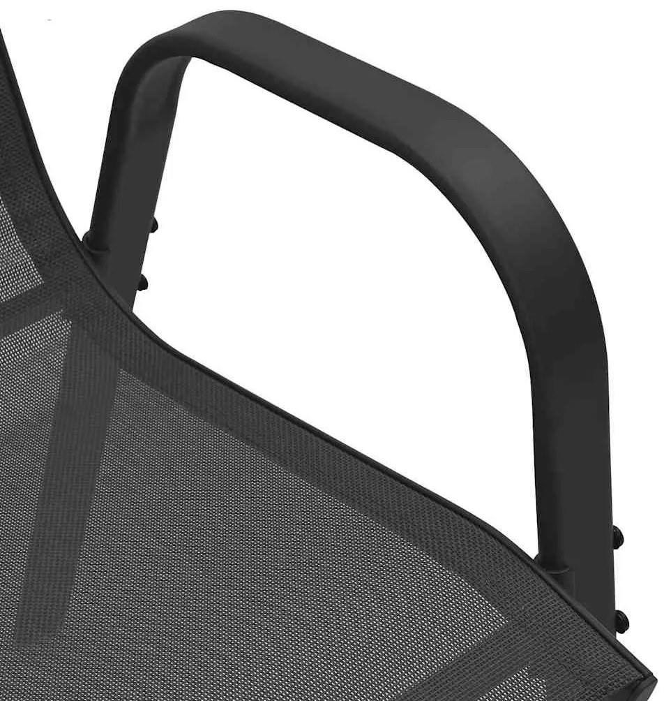 6 db fekete textilén rakásolható kerti szék