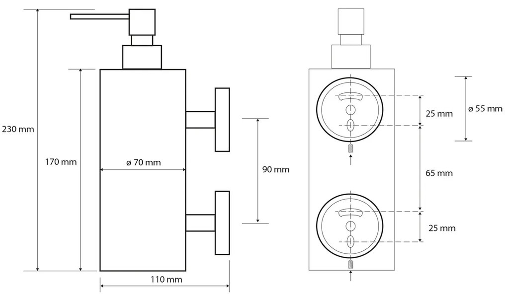 SAPHO XR102 X-Round szappanadagoló 550 ml, króm