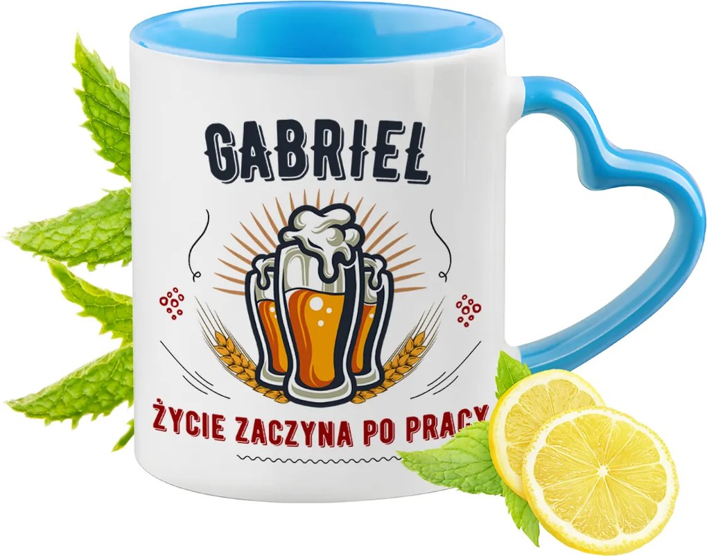 Gabriela Kék bögre szív alakú füllel Kávé ajándék