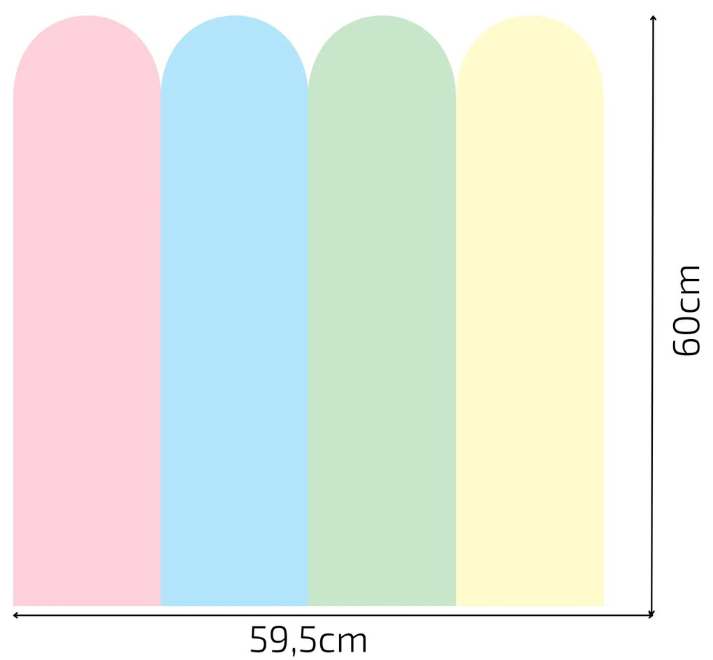 PIPPER. Textil öntapadó tapéta - Boltív - Pasztell szín Méret: 60cm