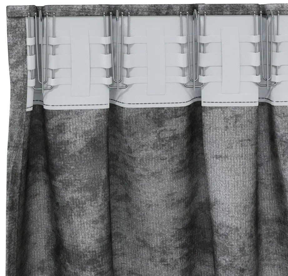 Velúr Függönyök 2 db Pálcával Szürke 140x140 cm
