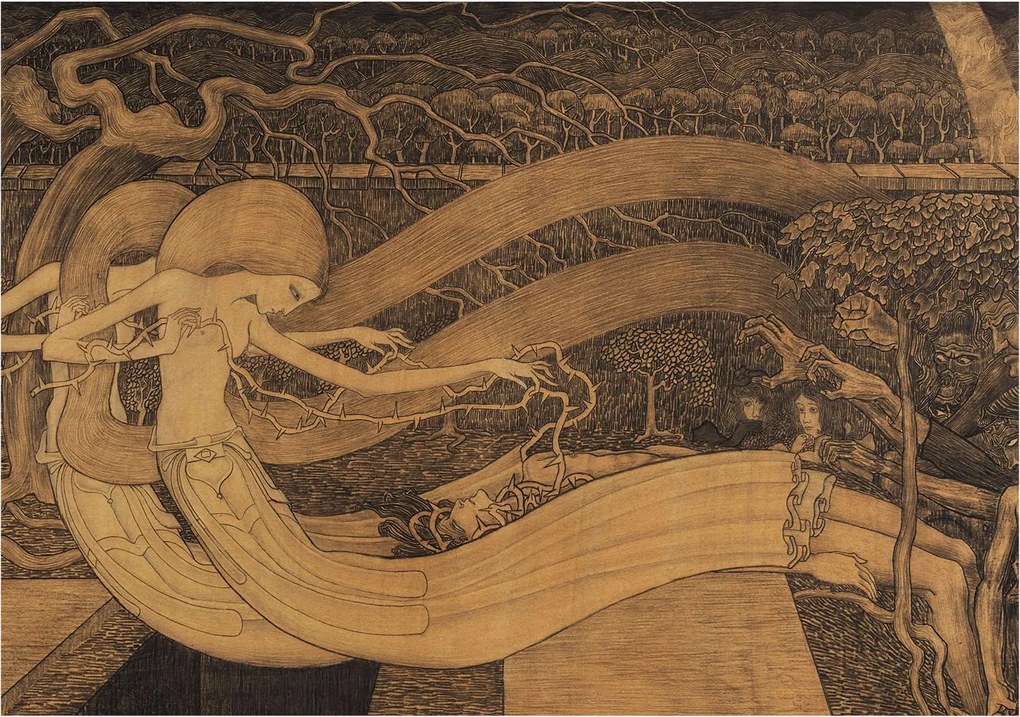 Fotó Fali tapéta Falikép Szürreális figurák 208x146