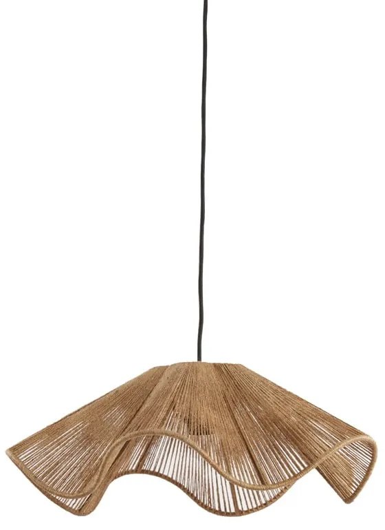Natúr színű függőlámpa juta búrával ø 48 cm Fodara – Light & Living