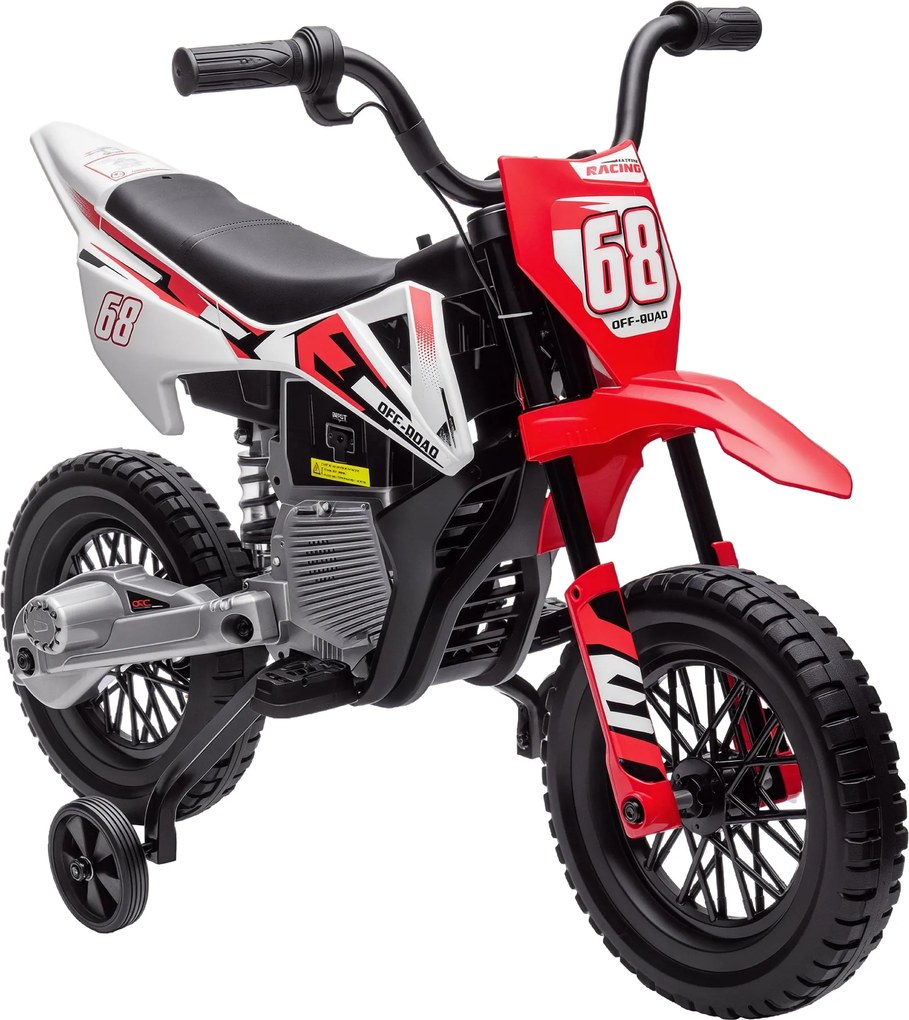 AIYAPLAY Gyermek Elektromos Motorkerékpár, Motocross 3-6 Éves Gyerekeknek, 12V, 2 Erős Motorral, Max Sebesség 5 km/h, Tanuló Kerekek, Folyamatos Rends