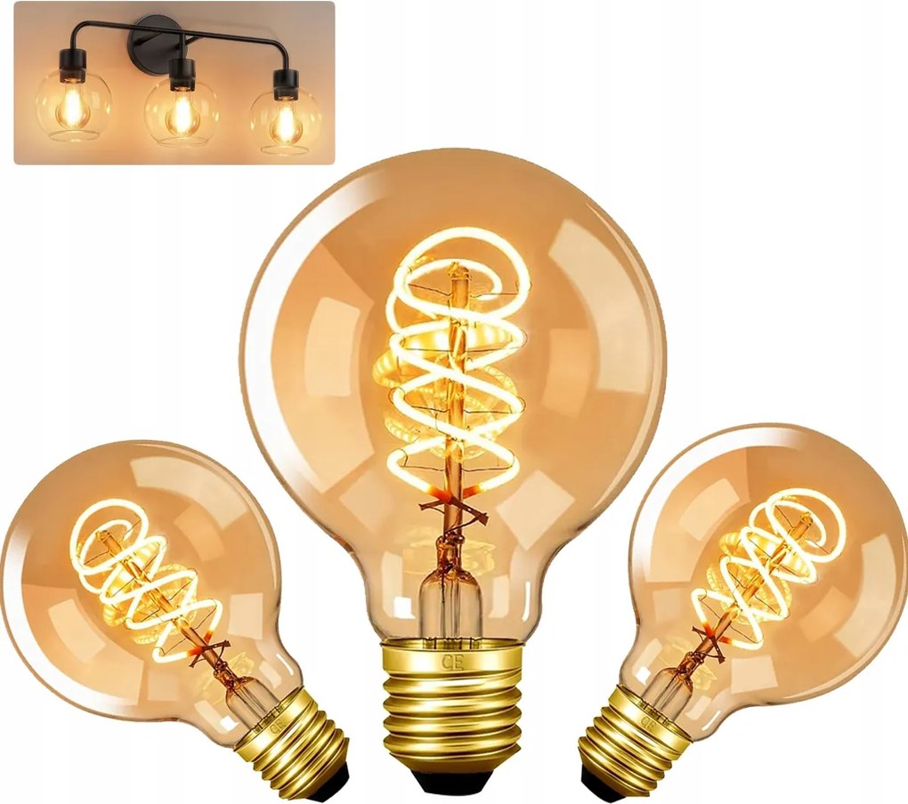 3db Izzó E27 Filament 4W 2700K meleg prémium nem villog edison