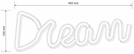LED Neon fali dekoráció DREAM LED/3W/3xAA USB kék