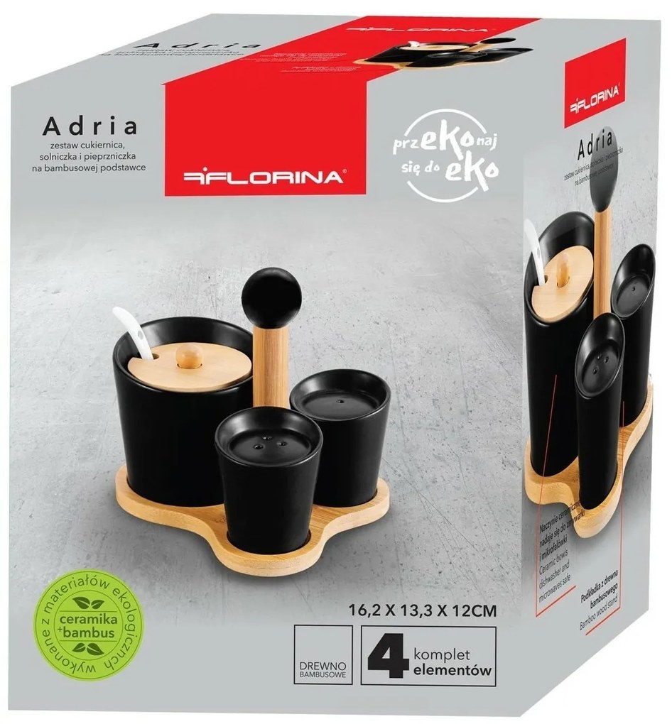 Florina Adria fűszertartó szett, fekete