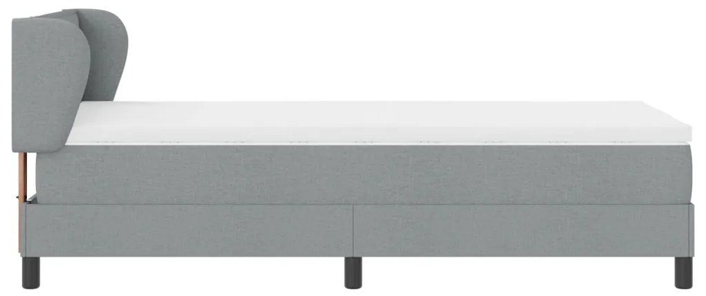 Boxspring Ágy Mattal Világosszürke 80x200 cm Szövet