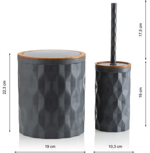 Fürdőszobai készlet REINA 5 db antracit/barna