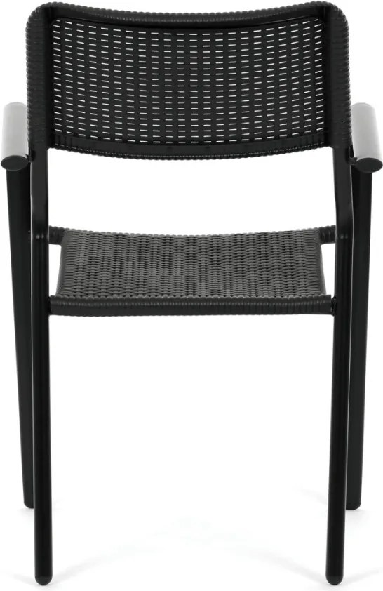 Kerti szék, fém, műanyag, fekete, AZC-H1021 BK