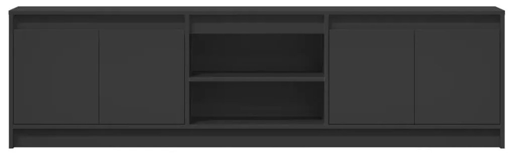fekete szerelt fa TV-szekrény LED-ekkel 180 x 34 x 50 cm