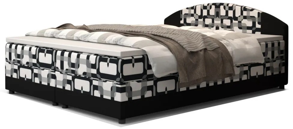 Kárpitozott boxspring ágy ORAN - lila/rózsaszín / 160x200