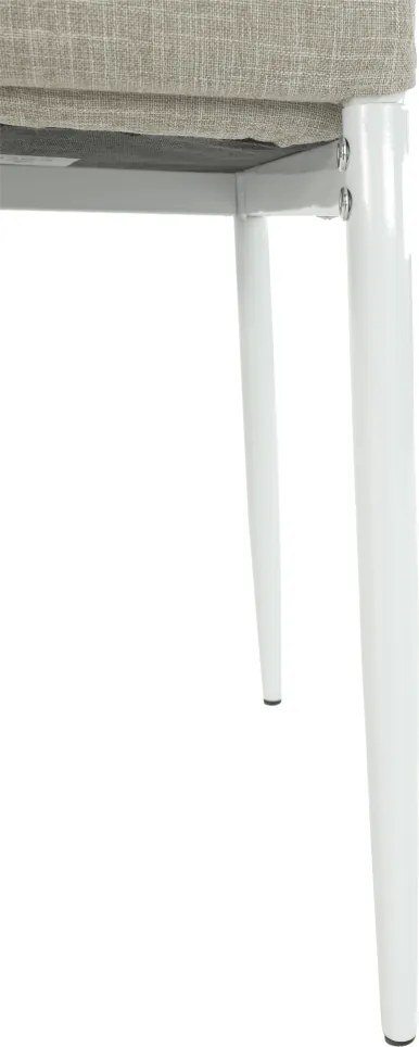 Étkezőszék, bézs szövet/fehér fém, COLETA NOVA