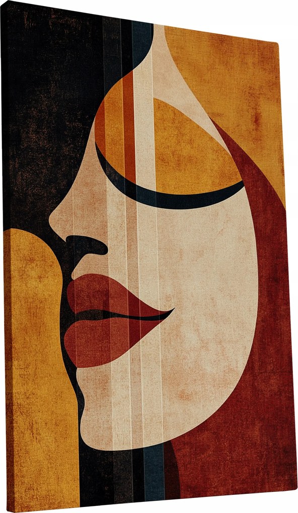 Vászonkép Retro Nő a 70-es évek stílusában otthon nappali 60x90