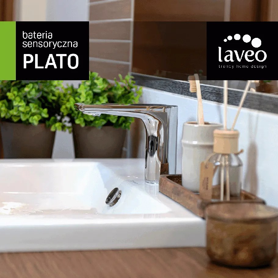 Laveo Plato, elektronikus mosogató csaptelep külső hőmérséklet szabályozással, szabadon álló, króm, LAV-BLY_024D