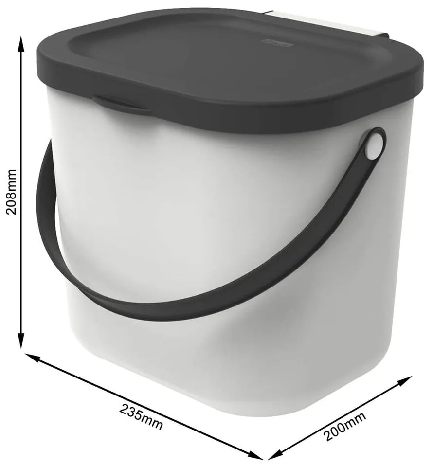 Fehér komposztálható hulladékgyűjtő edény 6 l Albula - Rotho