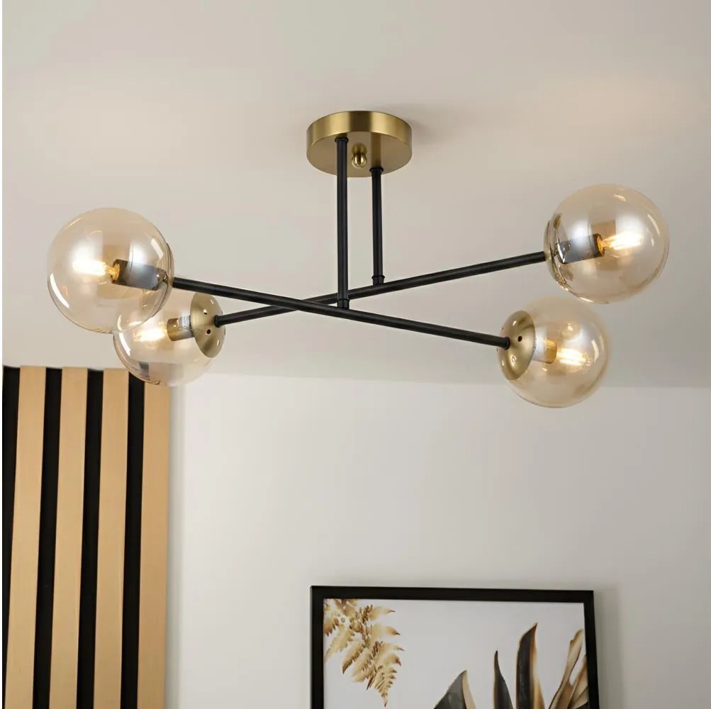 Brilagi - Felületre szerelt mennyezeti csillár MALIVA 4xE14/15W/230V arany