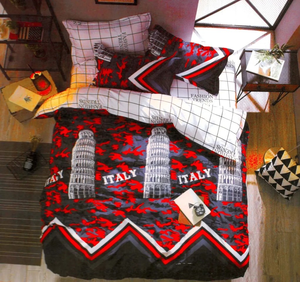 ITALY Pamut ágynemű DeLuxe 140x200 cm 7 szett csomag Ágynemű mérete: 140x200 cm, A csomag tartalma: 7 Készletcsomagolás