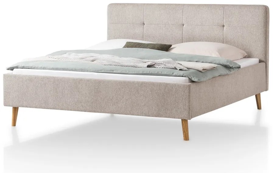 Szürkésbarna kárpitozott franciaágy 180x200 cm Smart – Meise Möbel