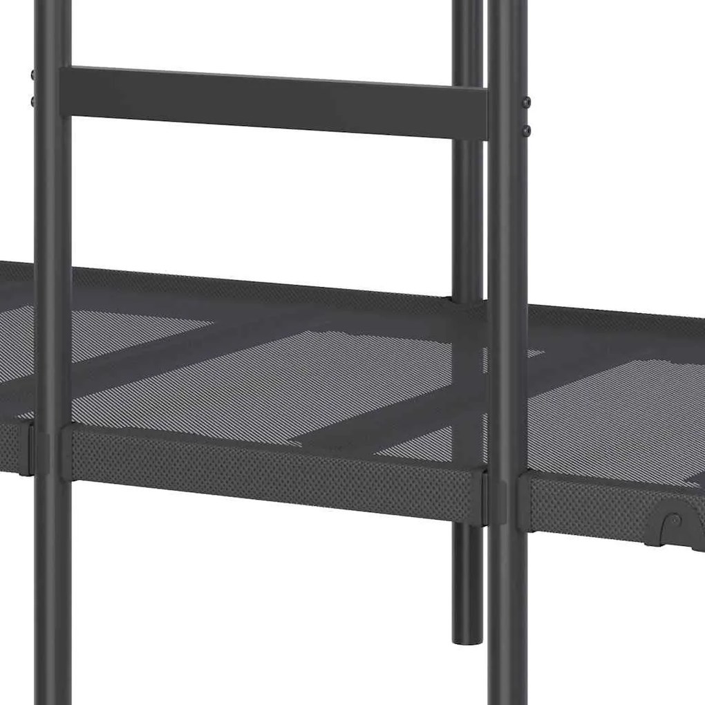 fekete acél emeletes ágy matrac nélkül 80 x 200 cm