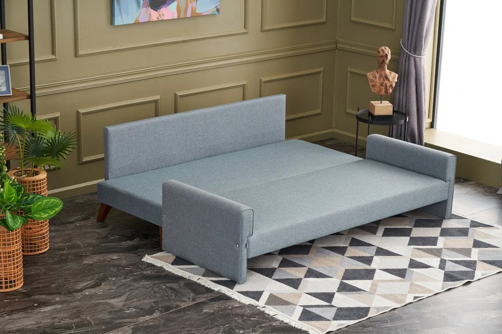 3 személyes kanapéágy Bella Soft Yataklı Üçlü Koltuk - Kék