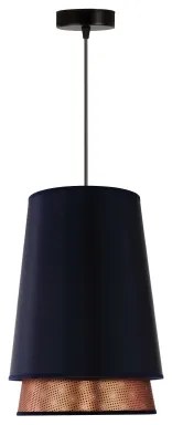 Duolla - Csillár zsinóron BELL SHINY 1xE27/15W/230V átm. 25 cm kék/réz
