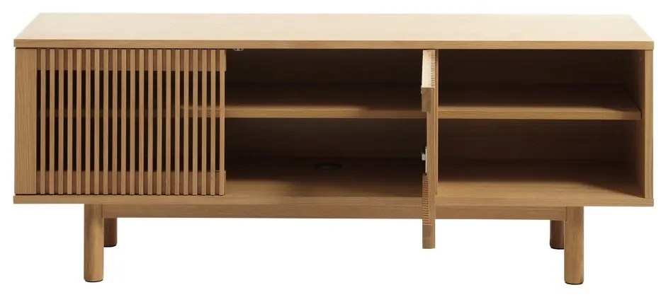 Natúr színű TV-állvány tölgyfa dekorral 143x55 cm Tiber – Unique Furniture