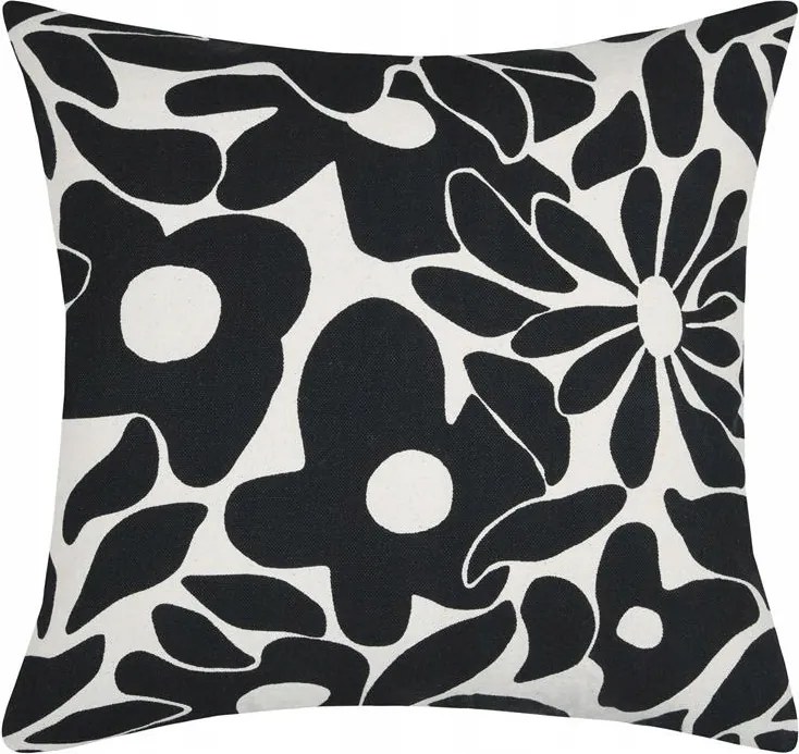 Dekoratív Pamut Párnahuzat Nappaliba 40x40 Fehér-fekete