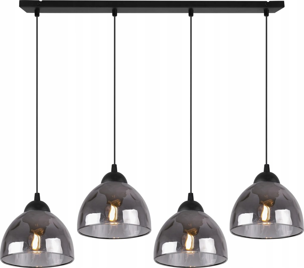 Mennyezeti Lámpa Lógó Csillár Fekete Grafit Üveg Díszléc Az Asztal Felett