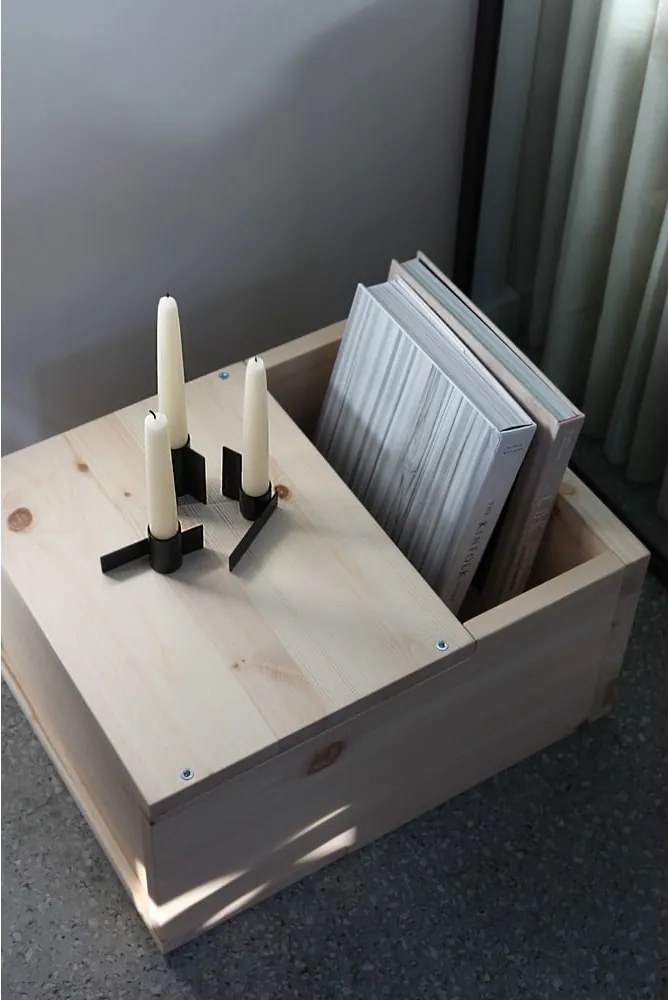 Natúr színű borovi fenyő éjjeliszekrény Grab It – Karup Design