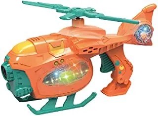 LOYALSE Buborék Fújó Repülő gép Helikopter gyerekeknek strandjáték automatikus buborékgyártó zenével és fényekkel