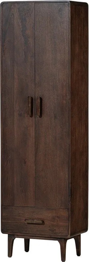 Sötét natúr színű mangófa szekrény 60x200x35 cm Liya – WOOOD