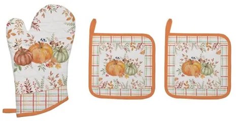 Edényalátét 2db 20x20cm+edényfogó kesztyű 20x30cm,100% pamut, Harvest