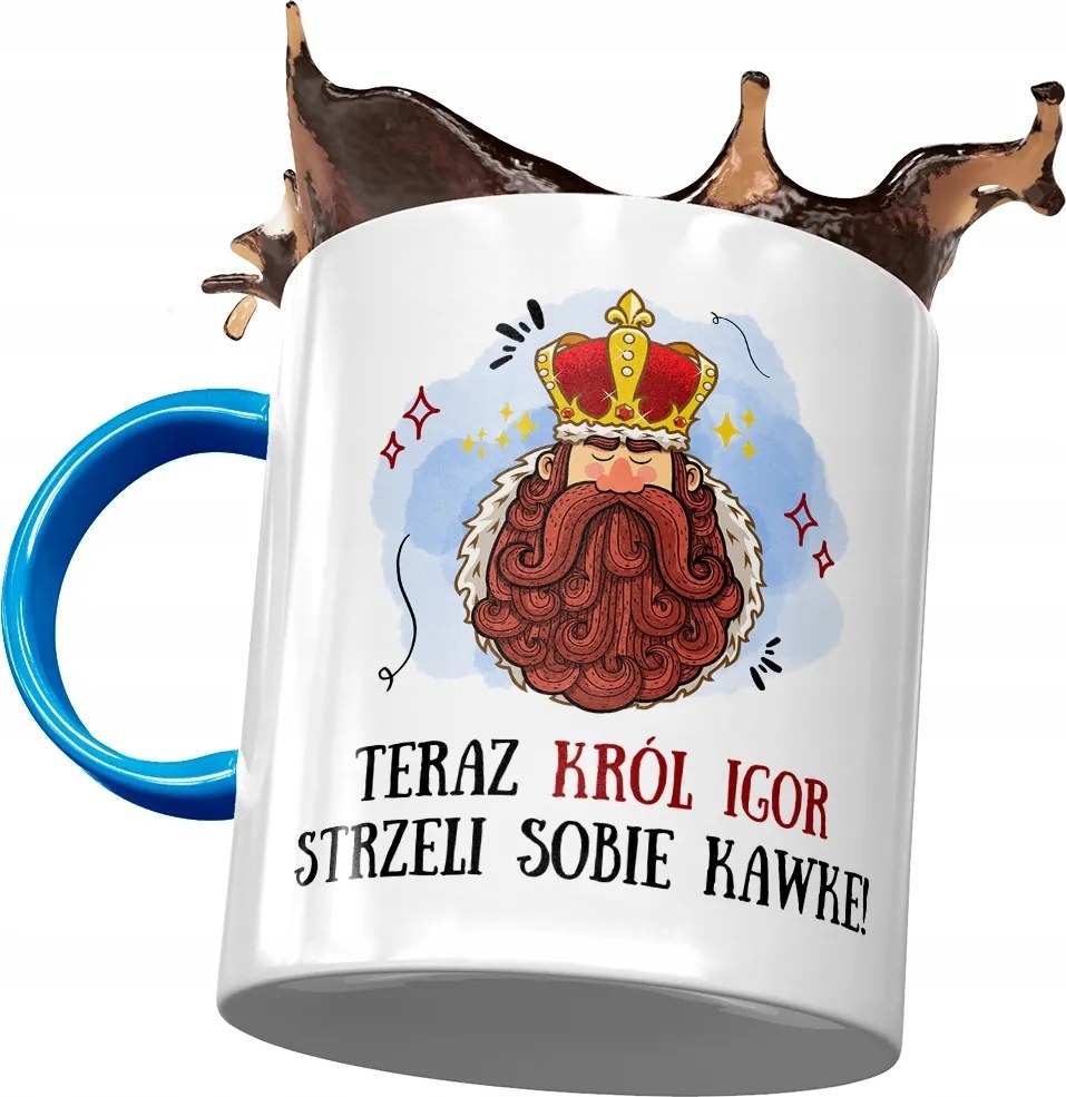 Kék Bögre Igor Férj Kolléga Ajándék Nyomtatott Fotóval