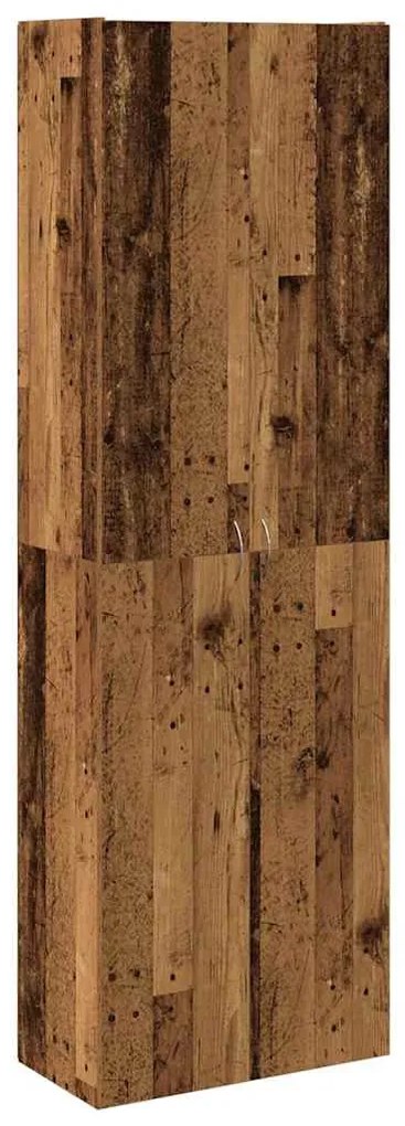 antik fa színű szerelt fa magasszekrény 60 x 32 x 190 cm