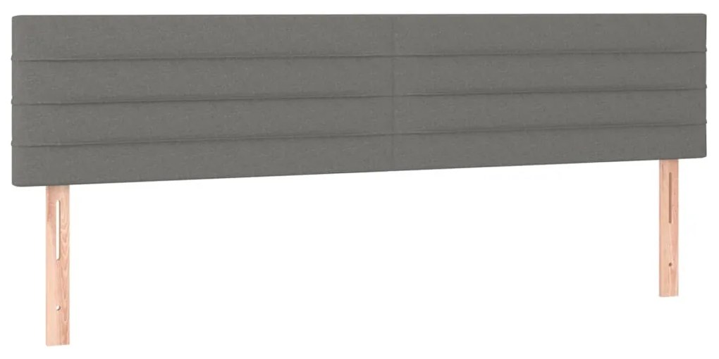 sötétszürke szövet LED-es fejtámla 200x5x78/88 cm
