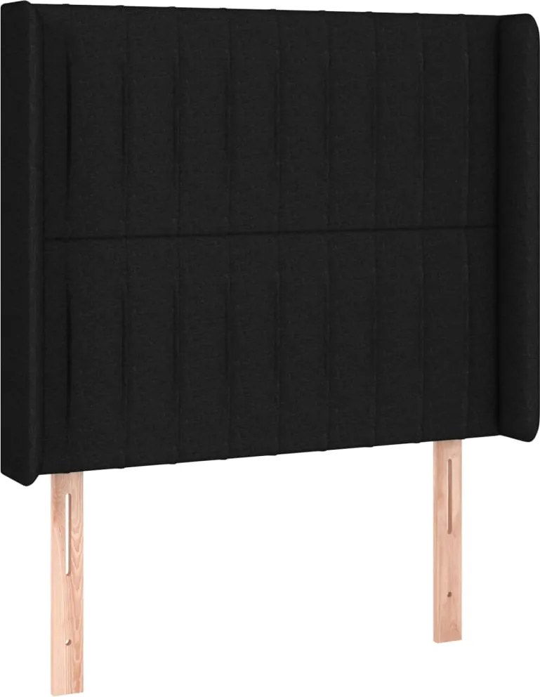 vidaXL fekete szövet fejtámla szárnyakkal 103x16x118/128 cm