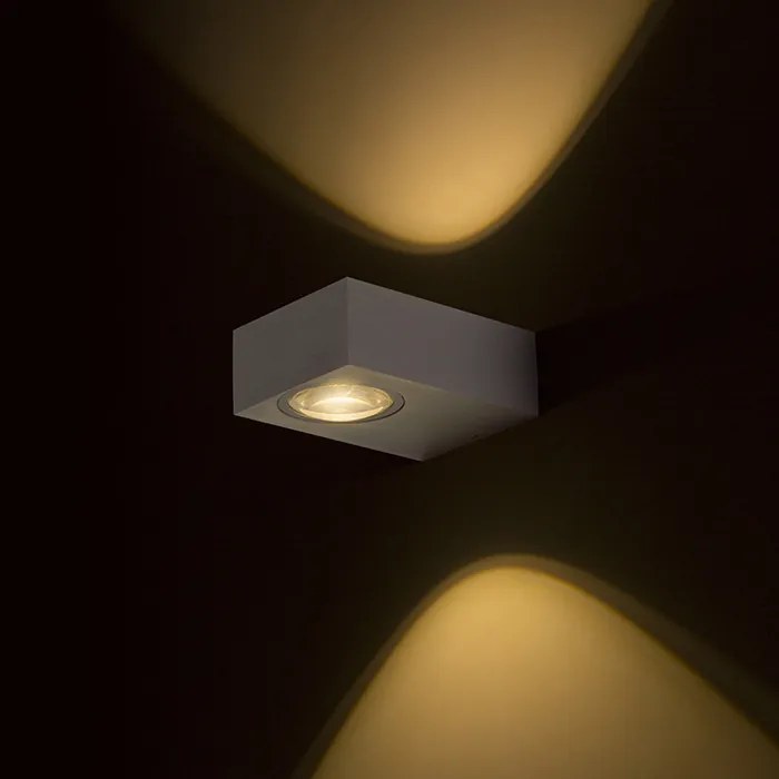 RENDL KORSO II fali lámpa szálcsiszolt alumínium 230V LED 2x3W 120° IP54 3000K