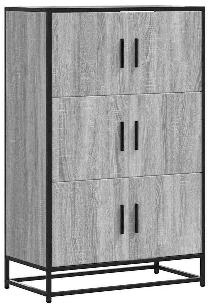 Highboard szürke sonoma 68x35x106,5 cm gépelt fa és fém