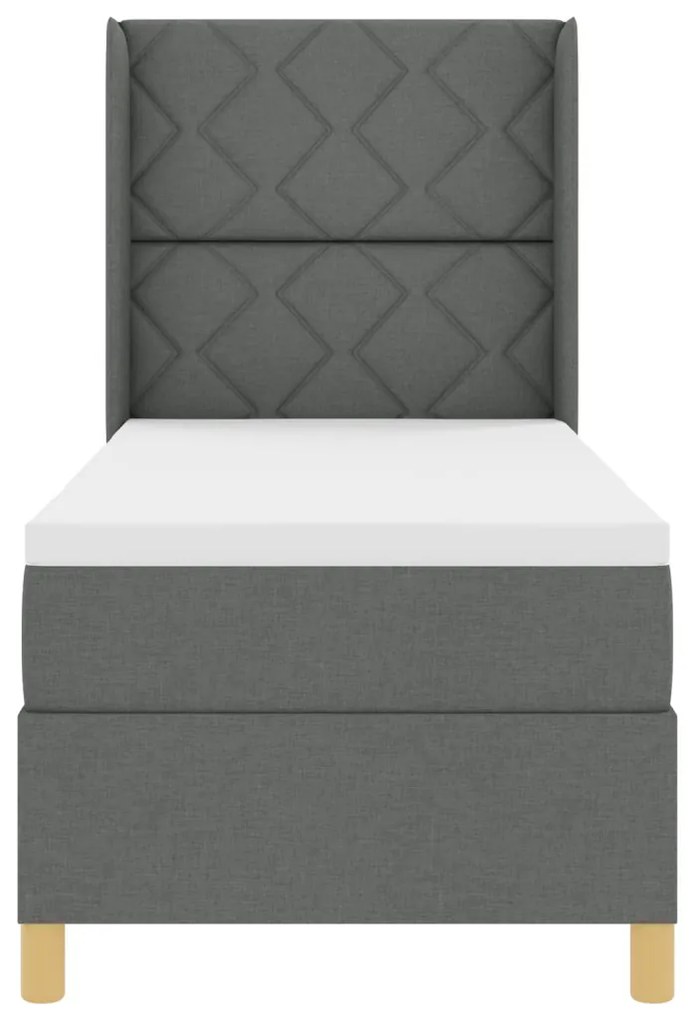 Boxspring Ágy Matrac és LED Sötétszürke 80x200 cm Szövet