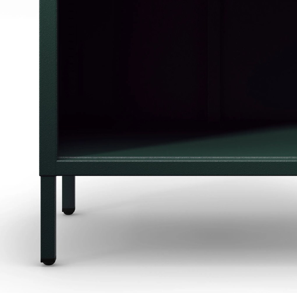 Állvány lapos nyitott könyvekhez lábakon üvegzöld, 500x1800x350 mm: MARIO Modern