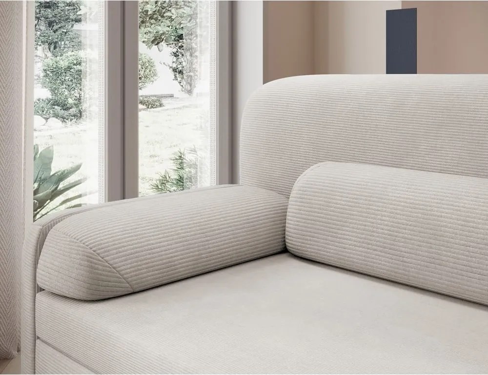 Bézs kordbársony kinyitható-tárolóhelyes kanapé 236 cm Elioss – ELTAP