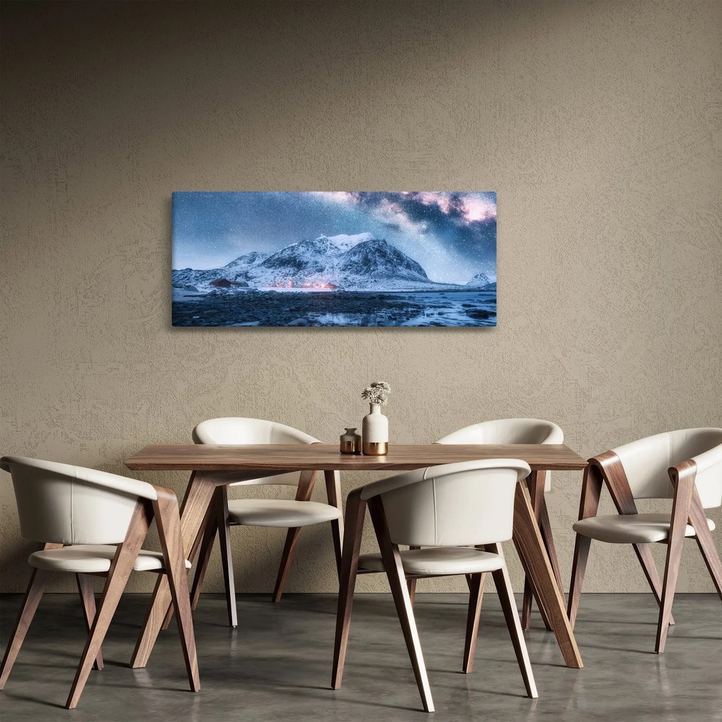 A hegyek képe a csillagos ég (120x50 cm)