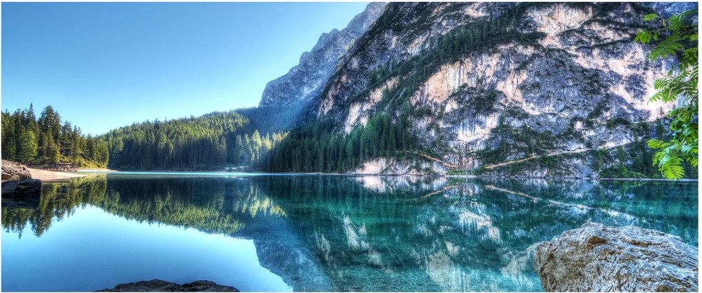 Egy alpesi tó képe (120x50 cm)